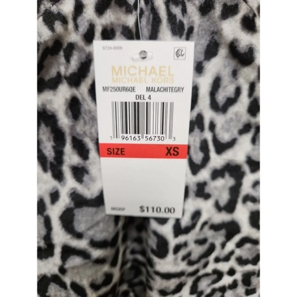 Michael Kors Gray/Black Animal Print Silver Chain Strap  Blouse Animal Print Top